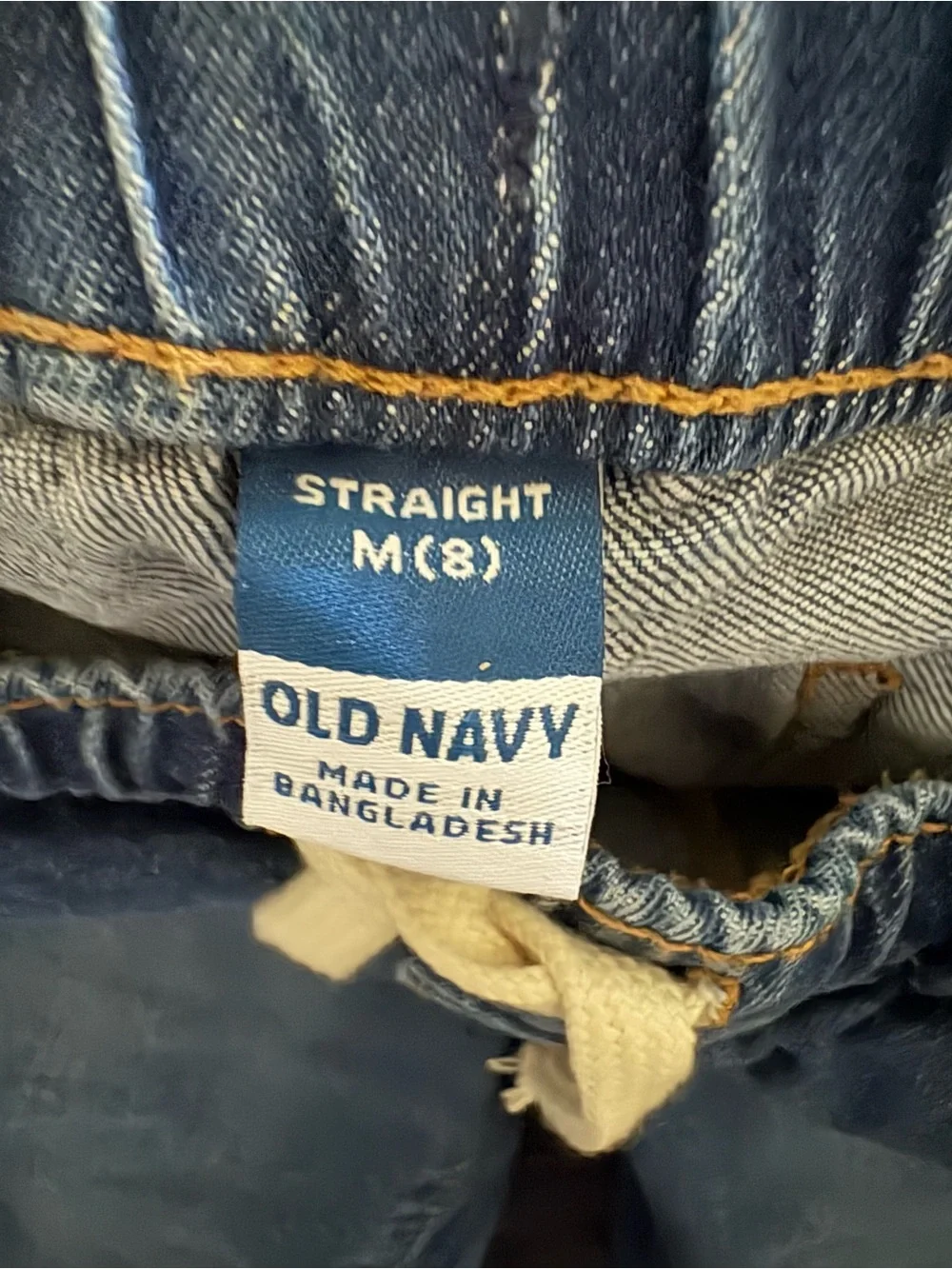 Old Navy Boys Size 8 Straight Leg Jeans Blue Denim Drawstring